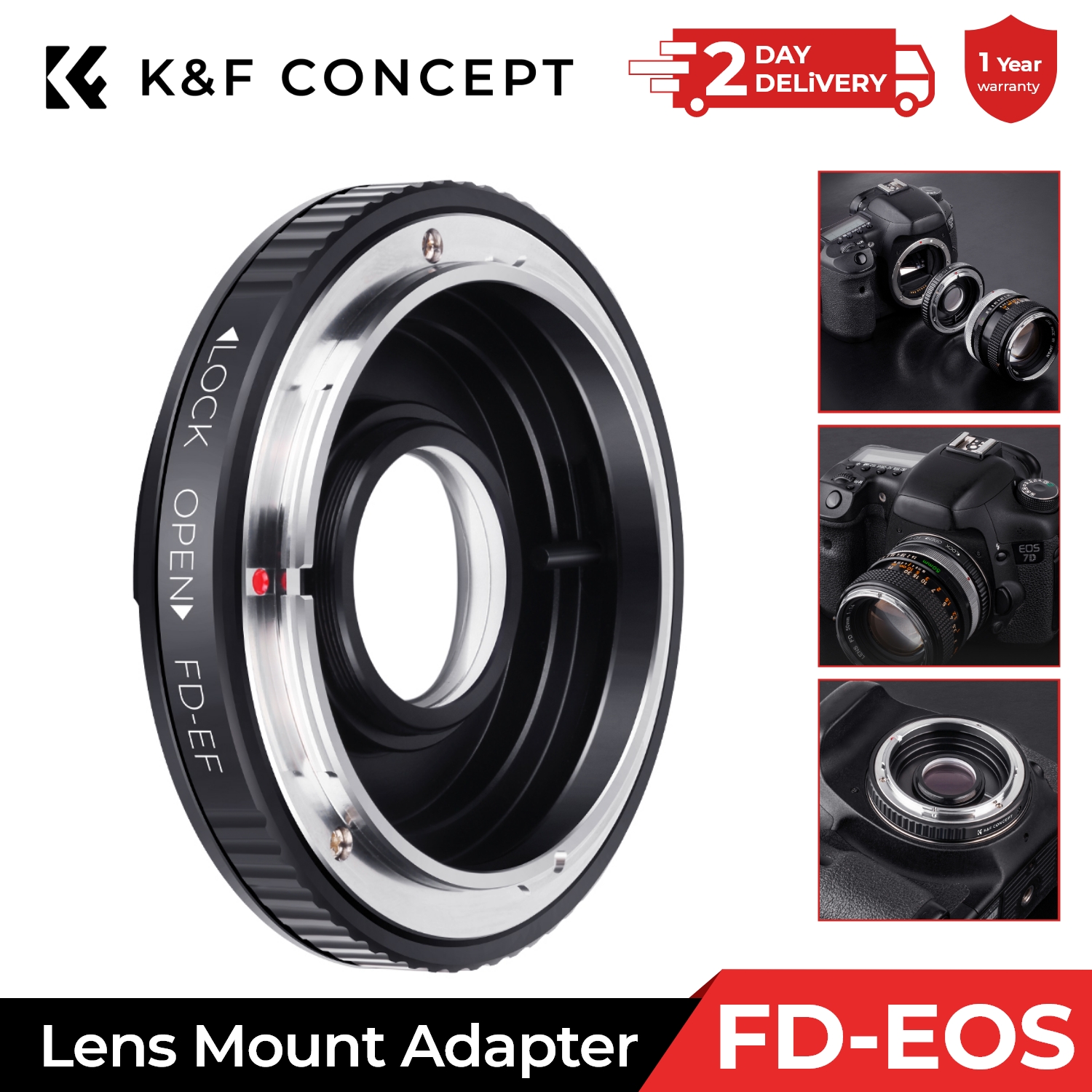 Macro Extension Tube - K&F CONCEPT FD-EF Lens Adapter Ring