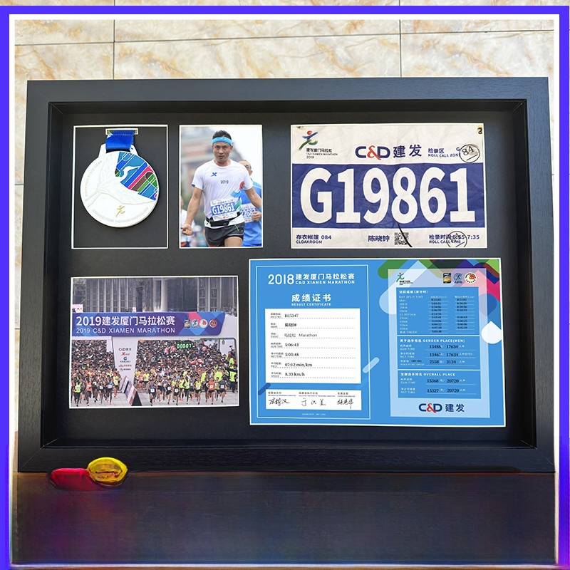 Photography Object - Wooden Marathon Medal Display Frame Wall