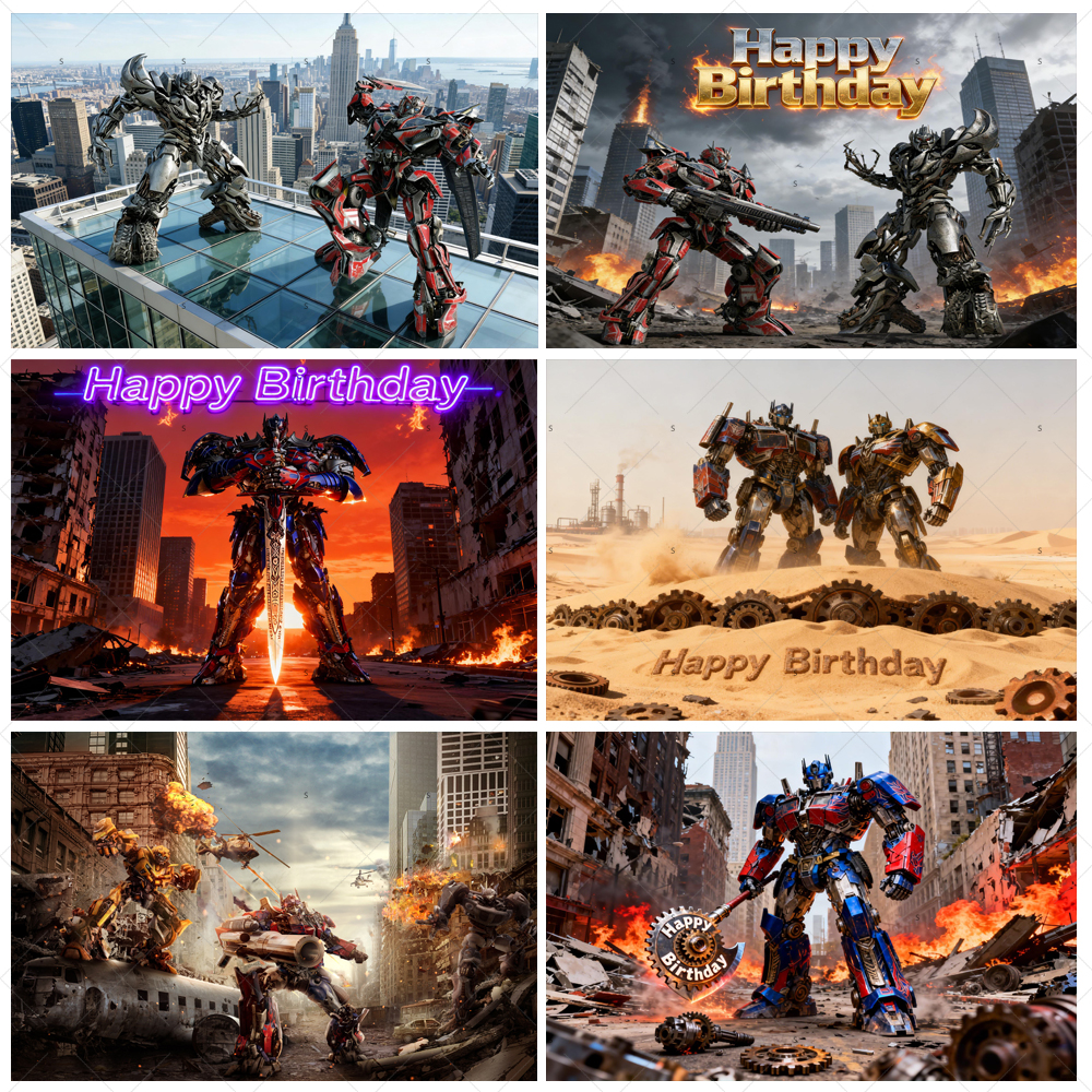 Photography Composition - Transformers Theme Autobots Kid Birthday Party