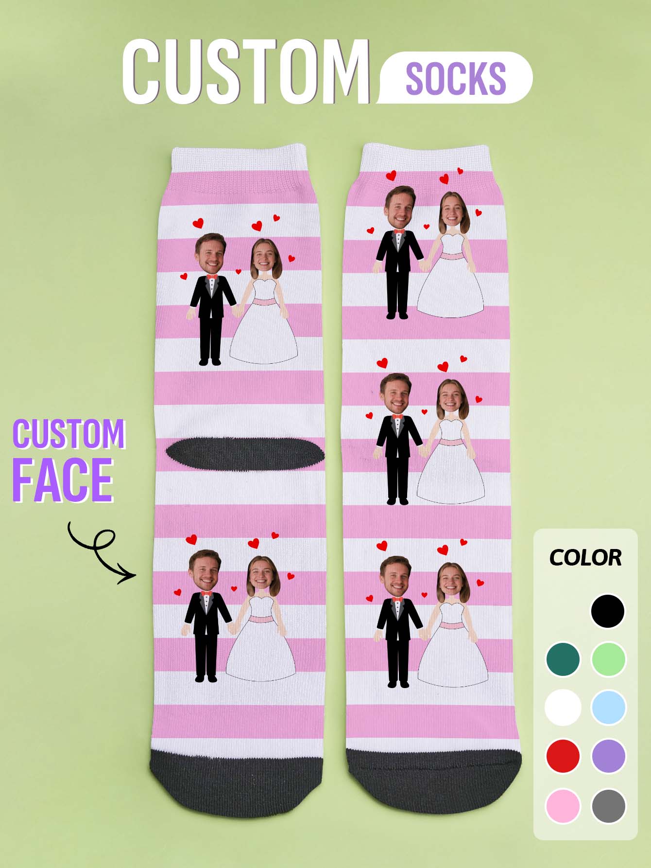 Photography Object - Custom Photo Socks Personalized Couple Picture