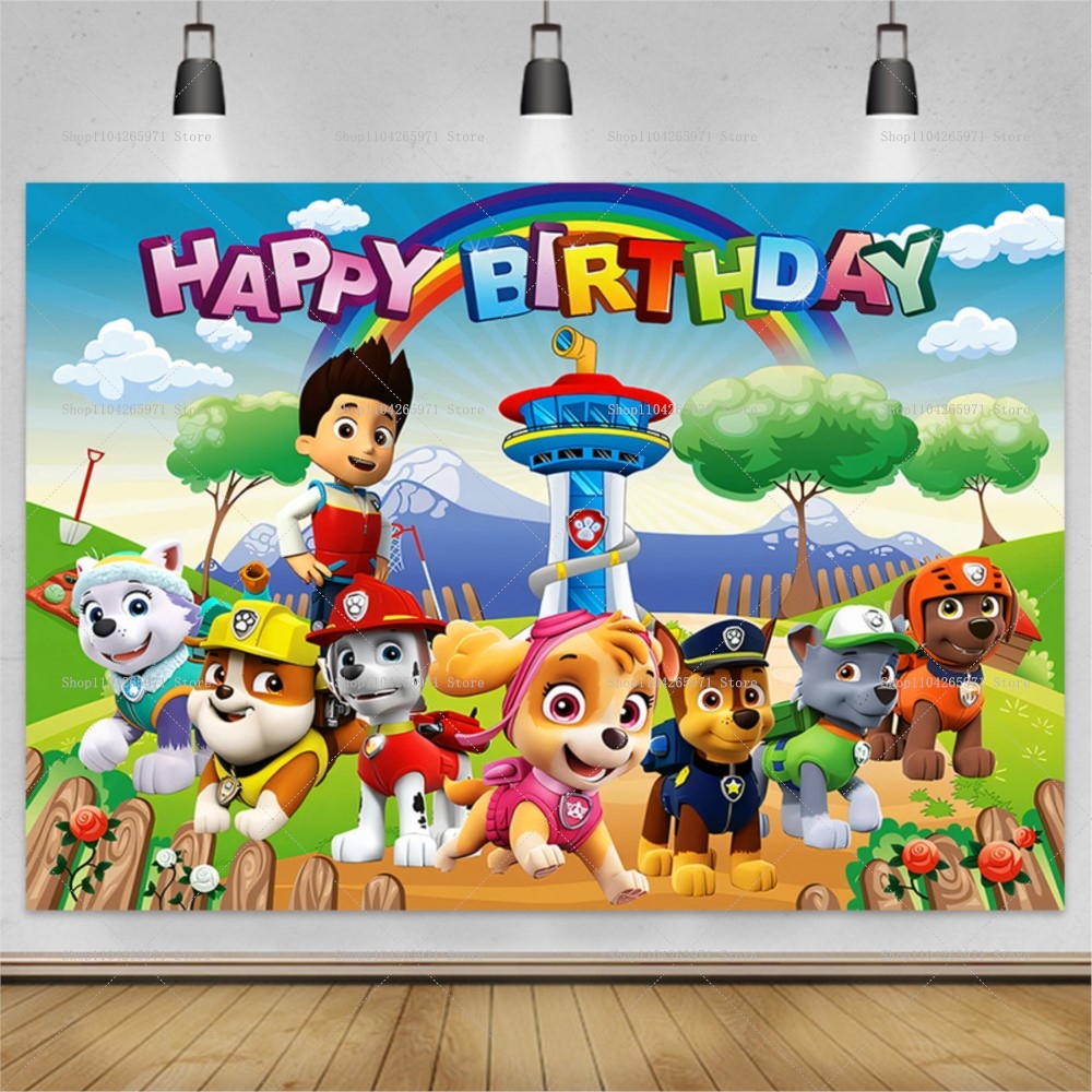 Photography Composition - Paw Patrol Backdrop Party Decoration Kids