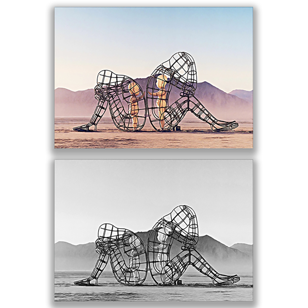 Burning Man sculpture photogra - Photography Of A Man recension och pris