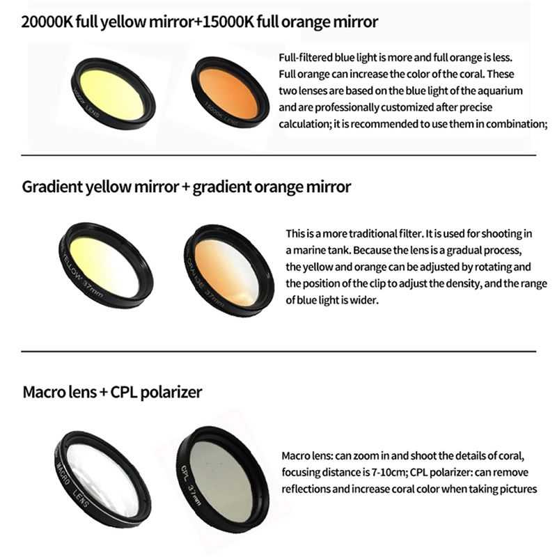 4X Aquarium Lens Fish Tank Pho - Photography Yellow Filter recension och pris