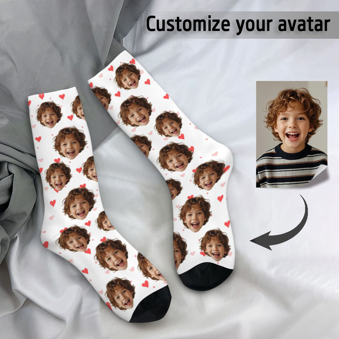 Customized face-shaped socks   - Photography Object recension och pris