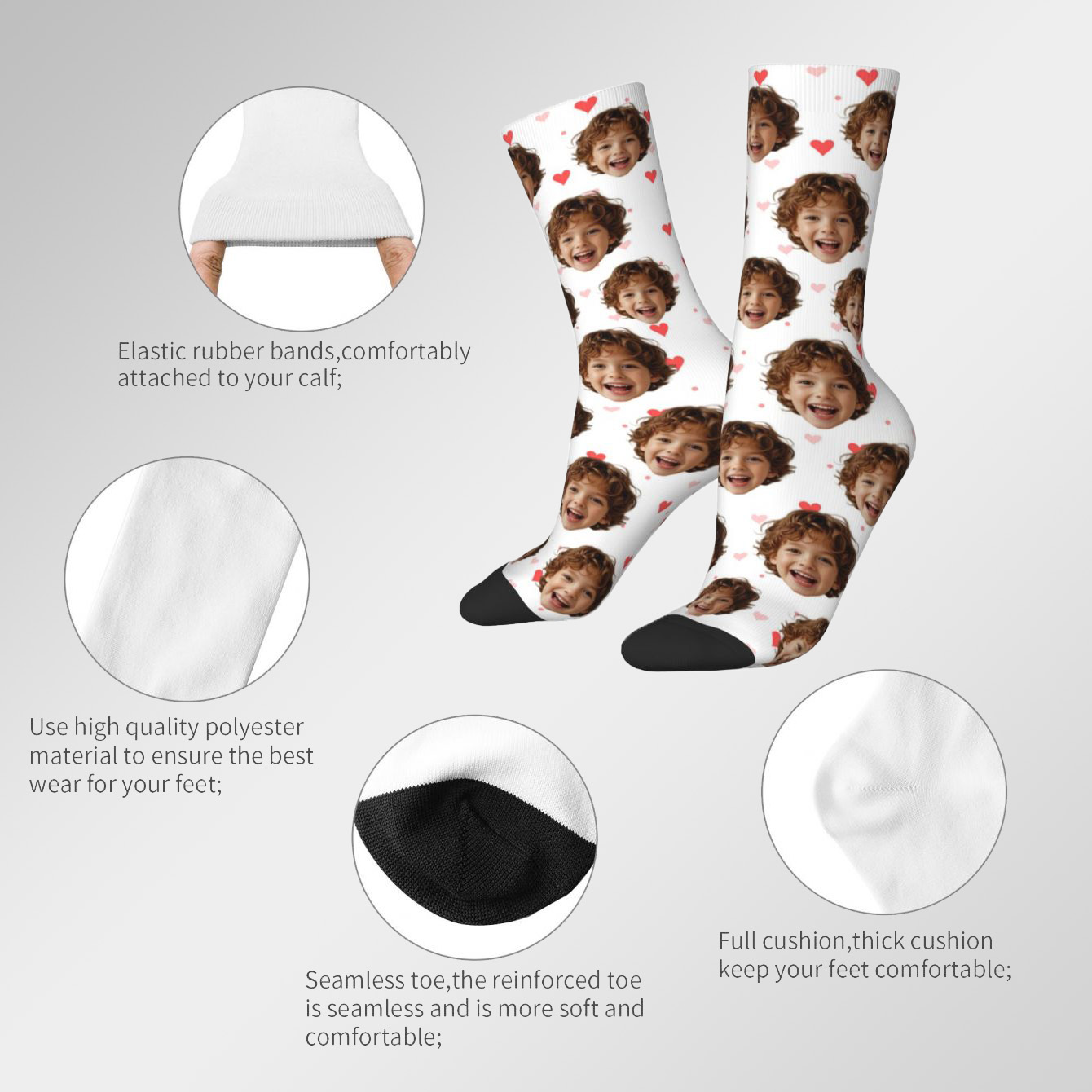 Customized face-shaped socks   - Photography Object recension och pris