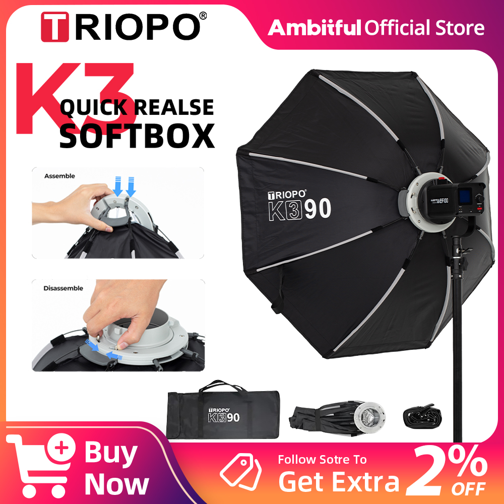 TRIOPO K3 Bowens Mount Quick R - Beauty Dish Softbox recension och pris
