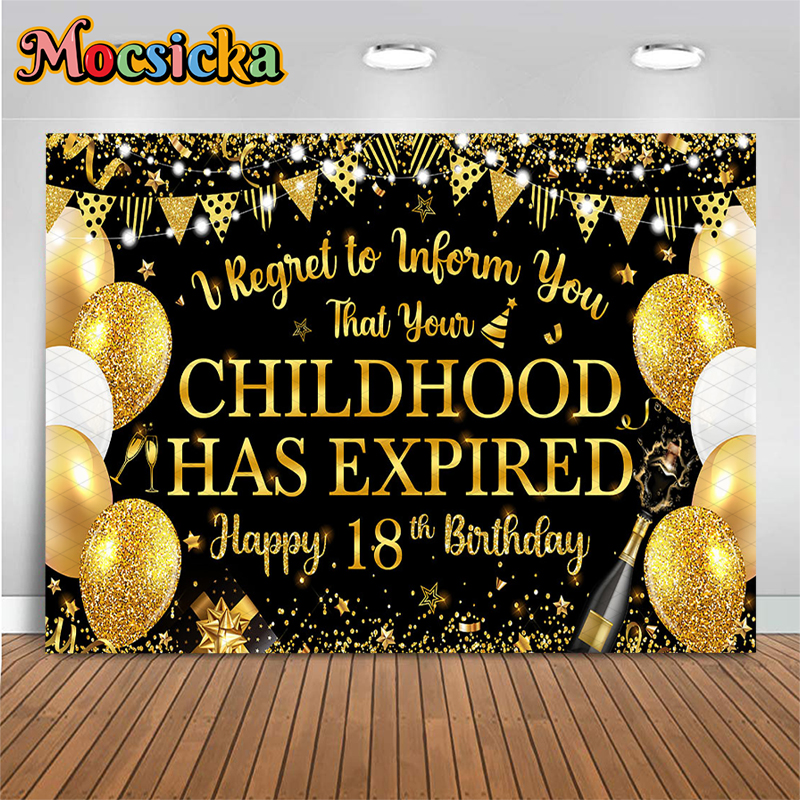 Mocsicka Black Gold Happy 18th - Photography Quotes Funny recension och pris