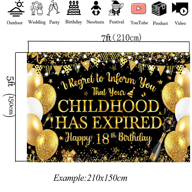 Mocsicka Black Gold Happy 18th - Photography Quotes Funny recension och pris
