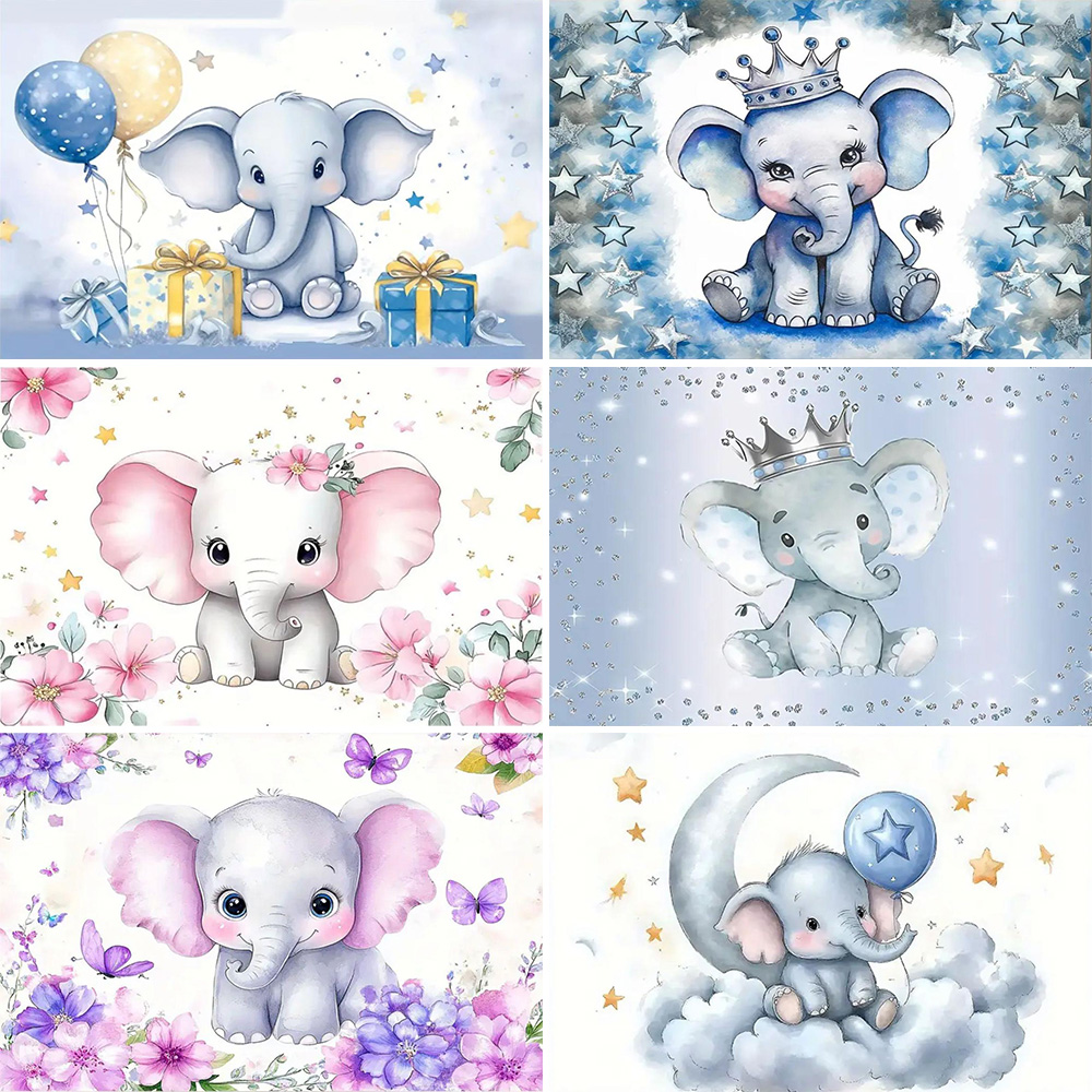 Cartoon Elephant  Birthday Par - Photography Composition recension och pris
