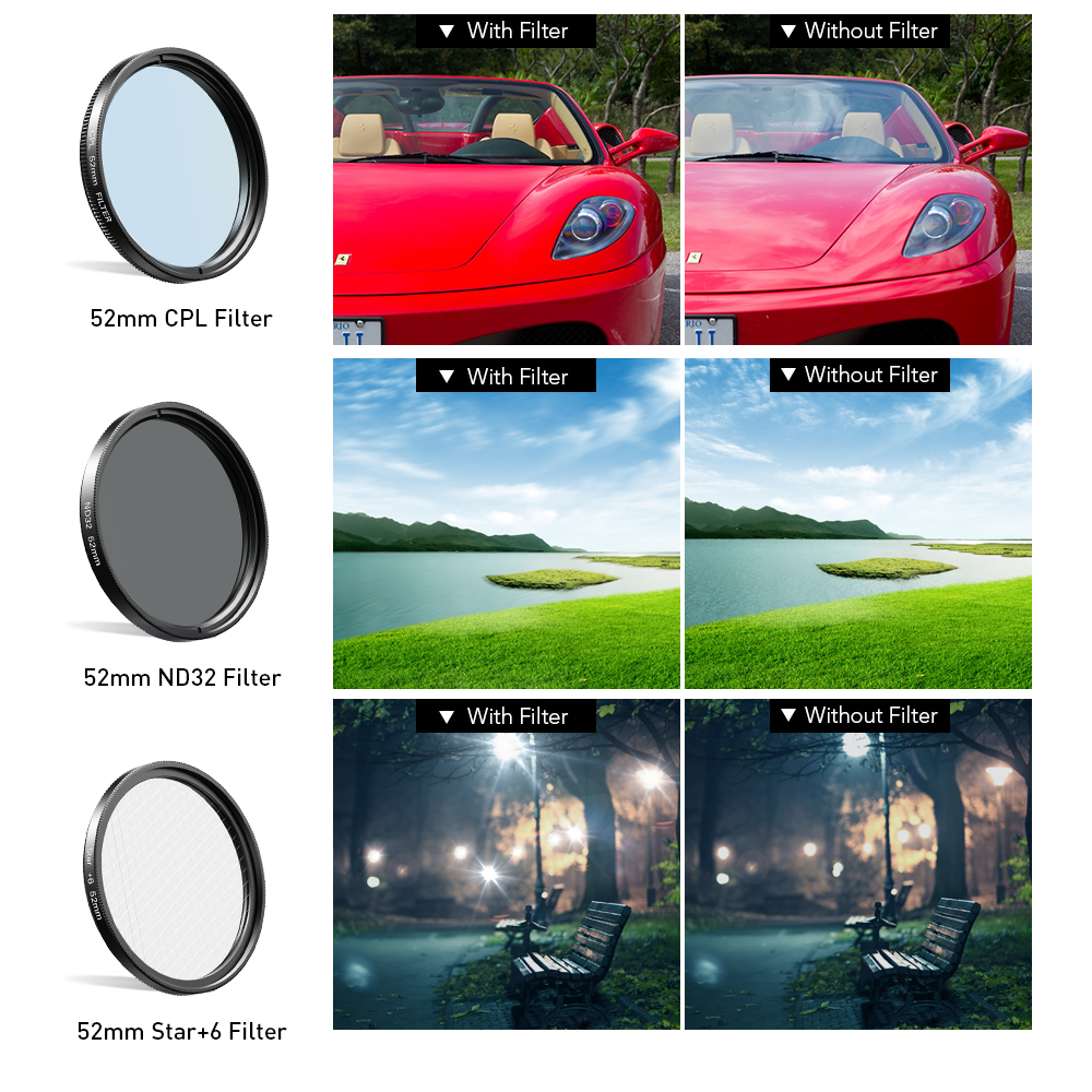 APEXEL 52mm 7in1 Gradual Filte - Photography Yellow Filter recension och pris