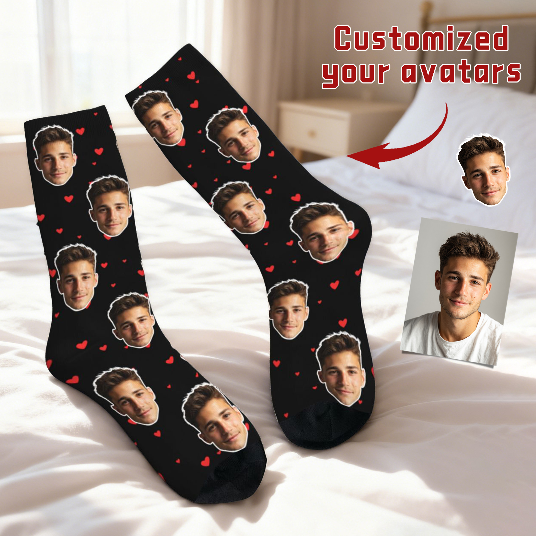 Customized face-shaped socks   - Photography Object recension och pris