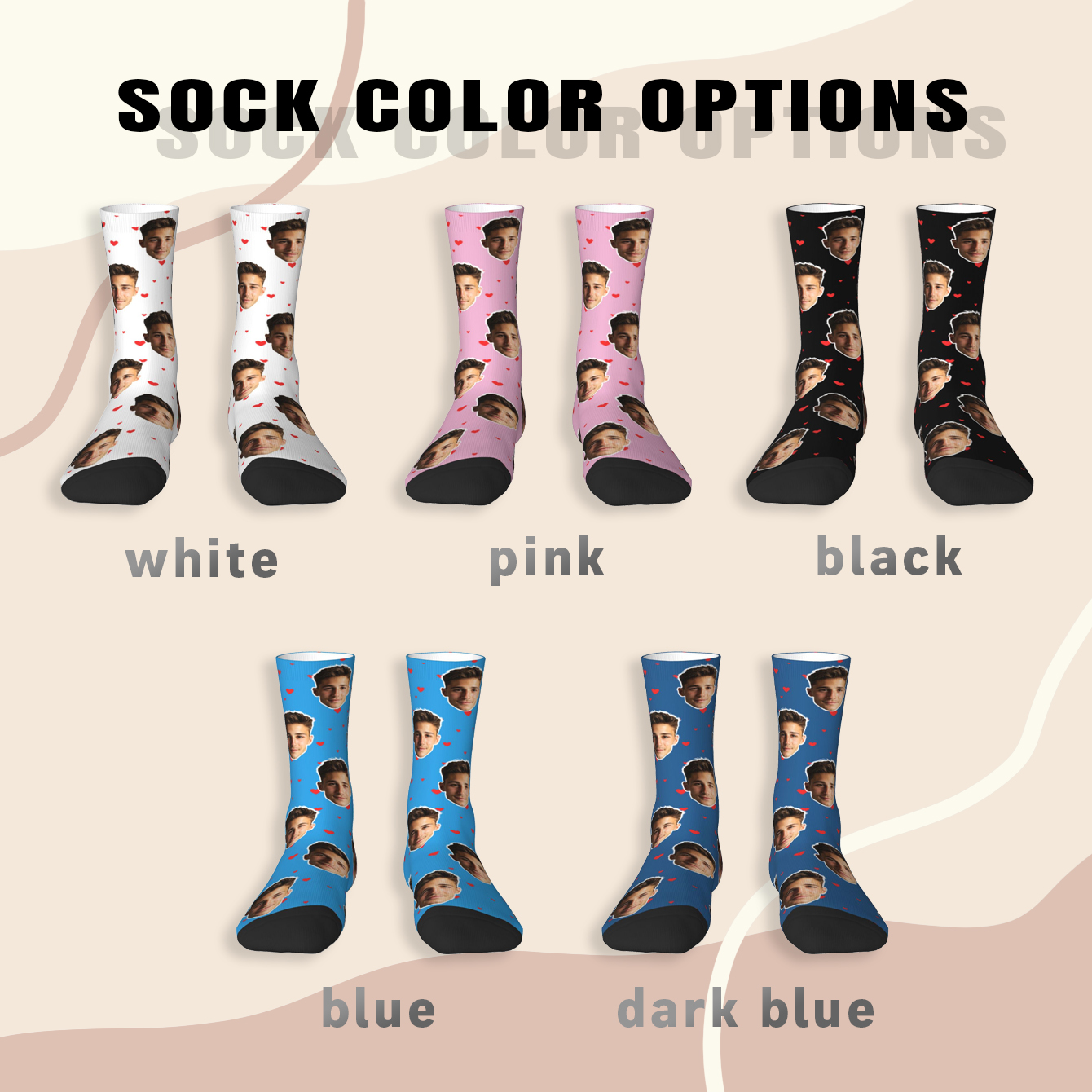 Customized face-shaped socks   - Photography Object recension och pris