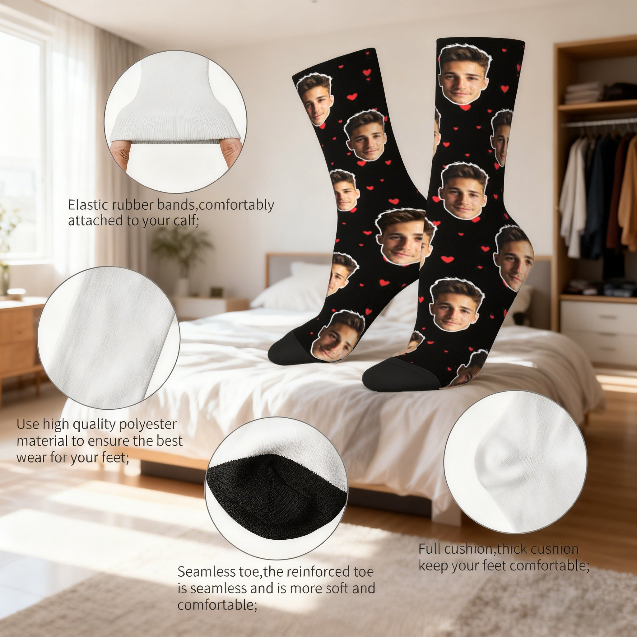 Customized face-shaped socks   - Photography Object recension och pris