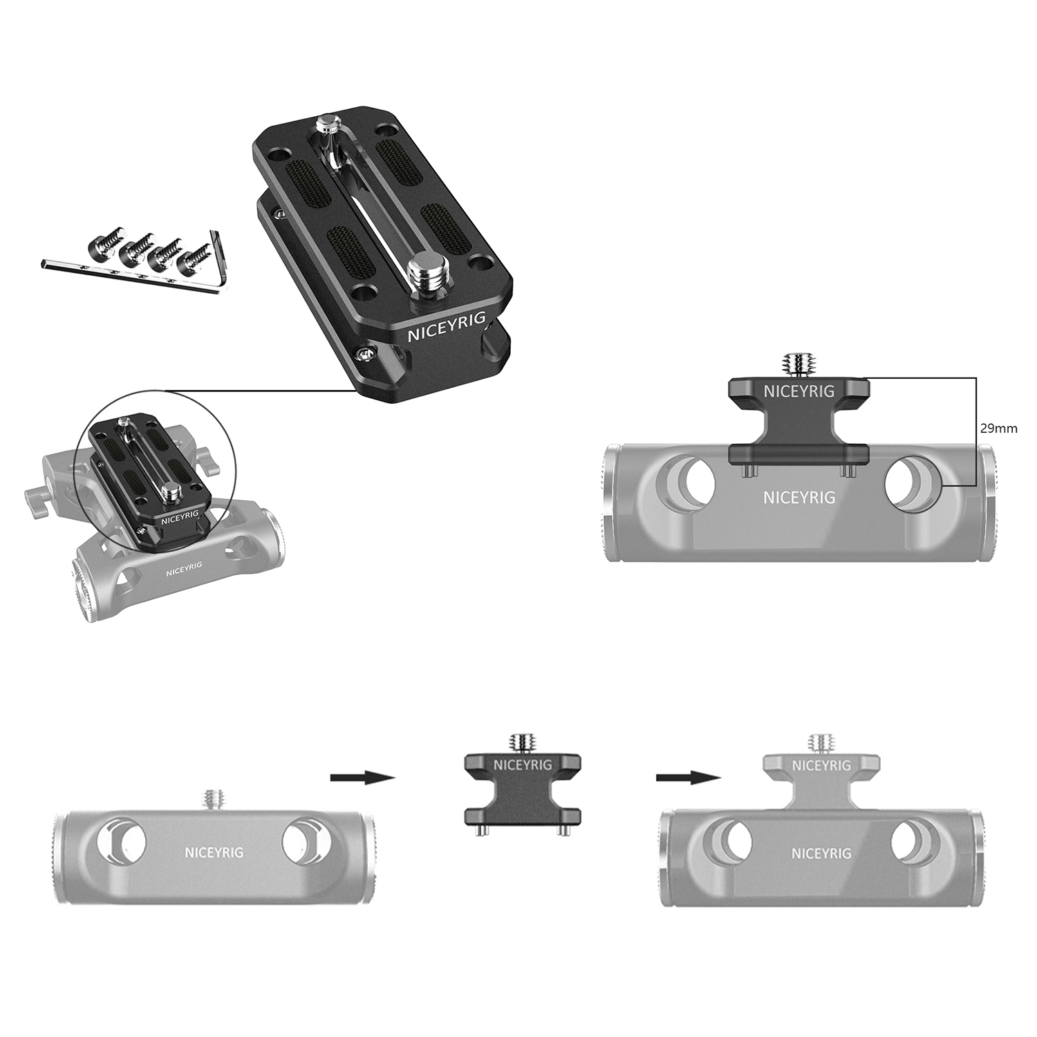NICEYRIG Camera Baseplate with - Camera Cage Rig recension och pris