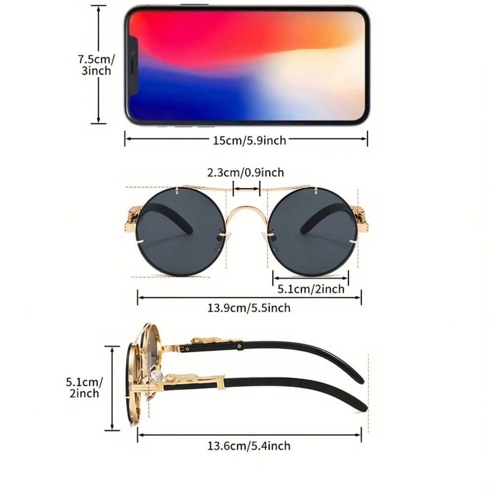 Stylish Round Metal Frame Sung - Photography Of A Man recension och pris